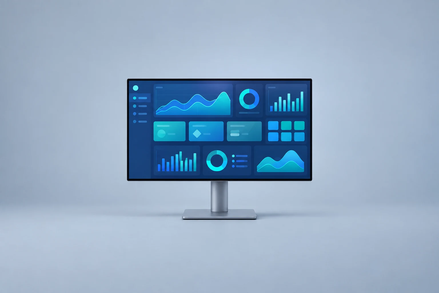Monitor displaying an analytics dashboard