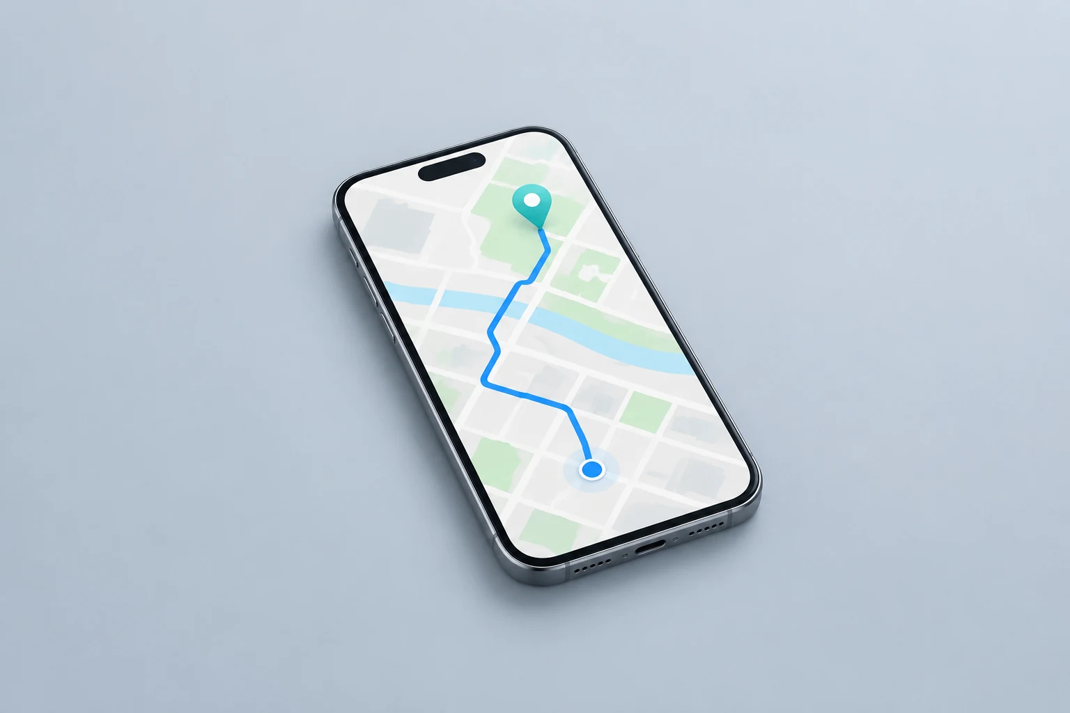Smartphone showing a delivery route on a map