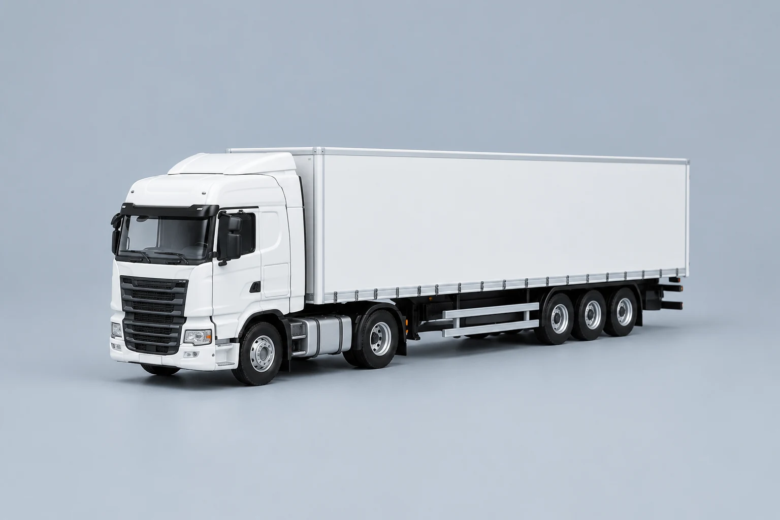 Miniature model of an articulated lorry