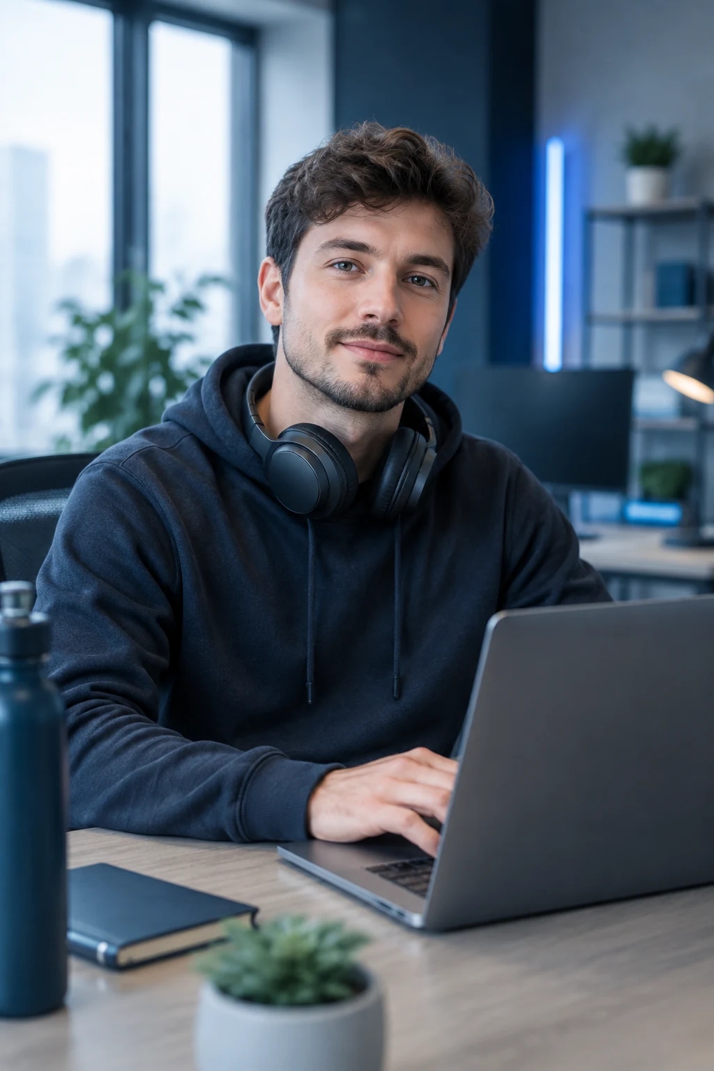 Integration engineer working at a laptop